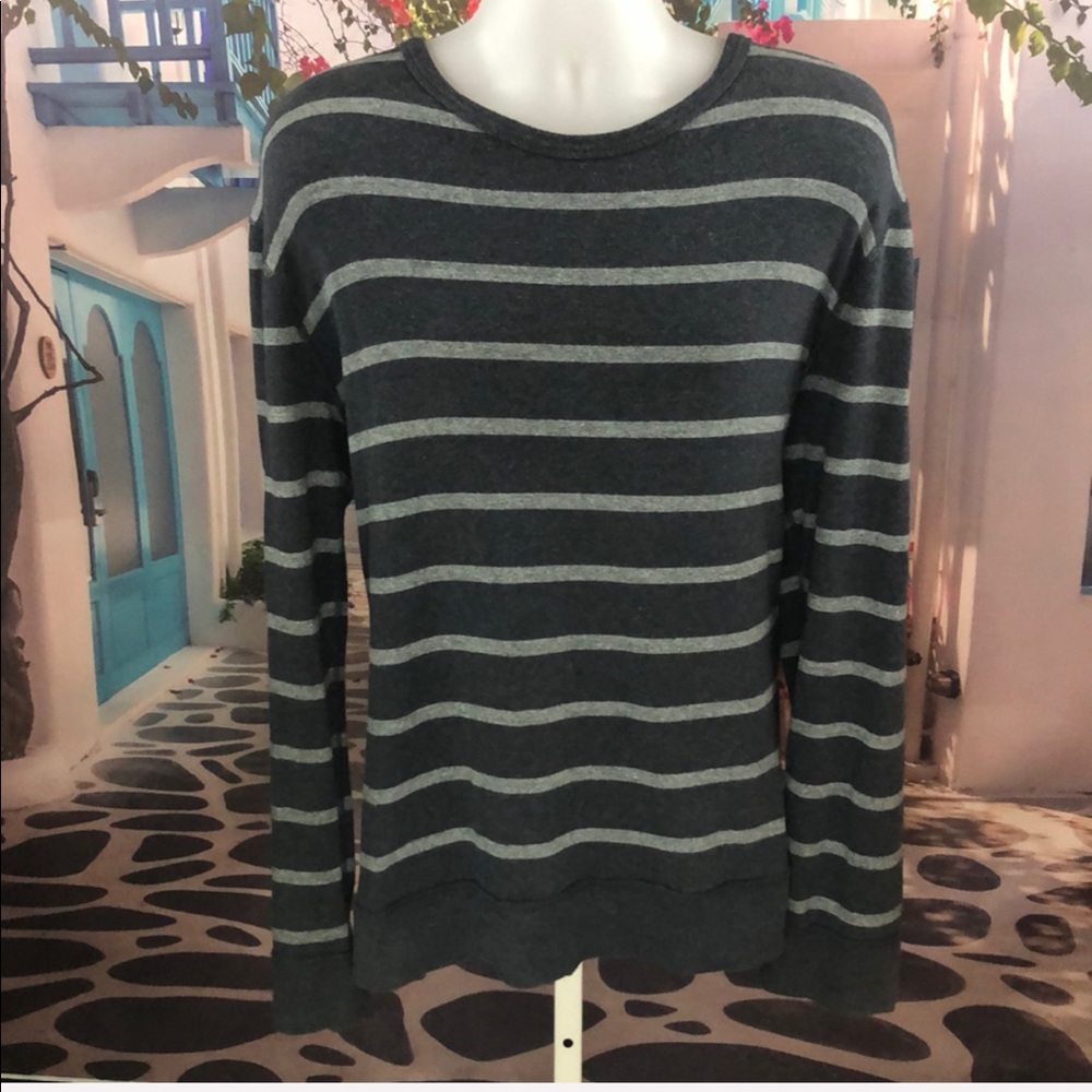 ✨J. Crew Gray Striped Lightweight Sweater